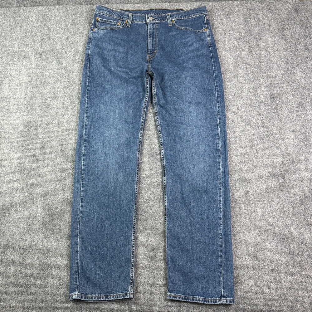 Levi's 505 Men's Straight Leg Jeans Size 38x34 Medium Wash Stretch Denim